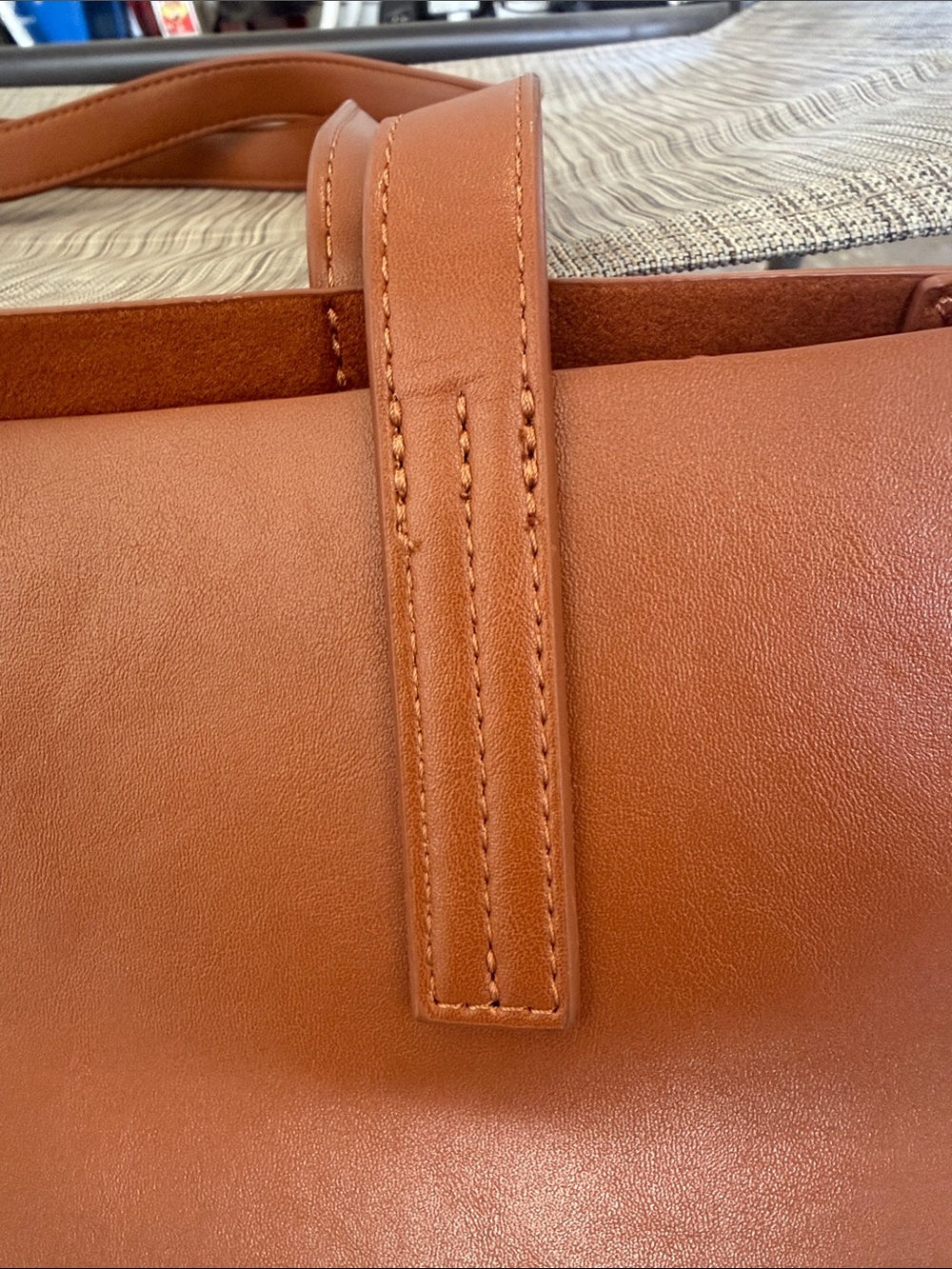 GAP Leather Tote in Warm Cognac Brown - Picture 11 of 11
